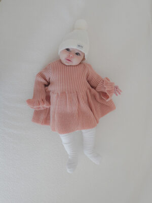 Robe tricot rose